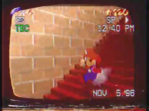 A screenshot of an episode showing Mario on a set of stairs.